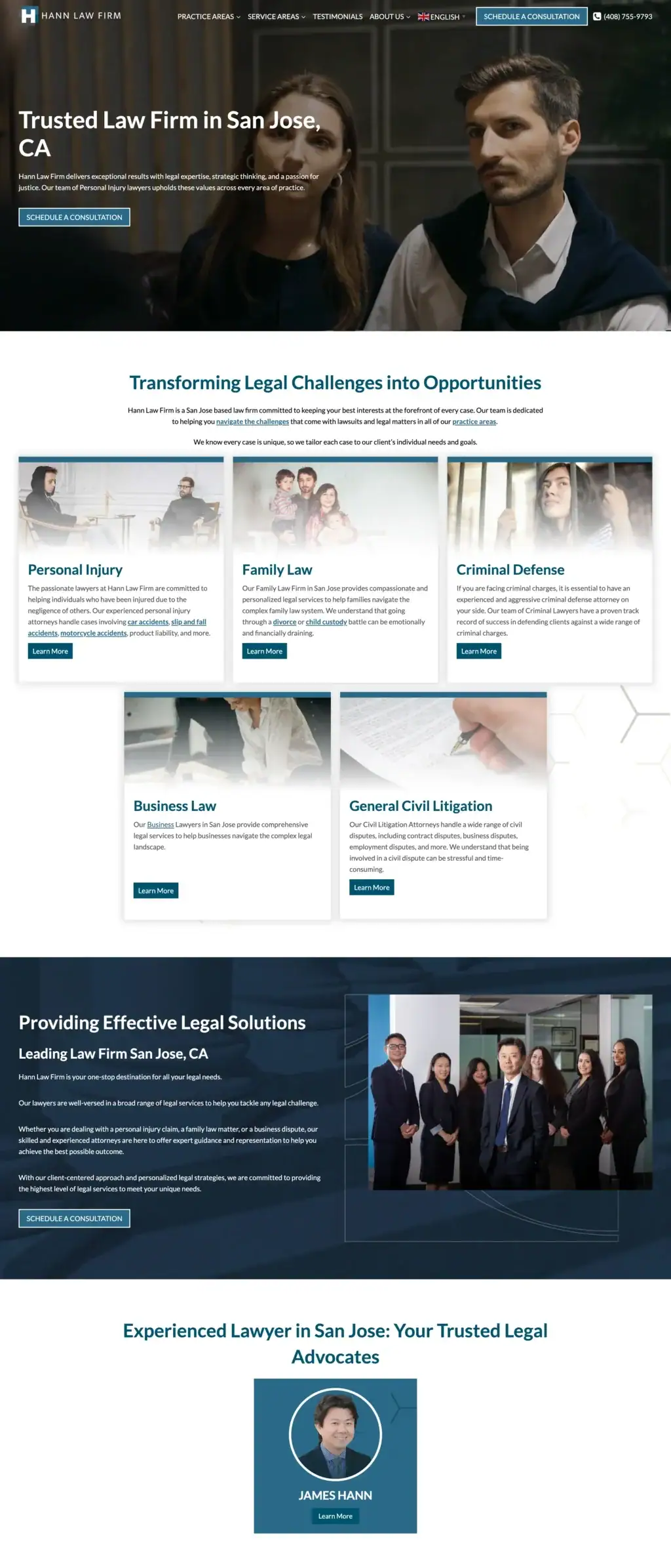 Hann Law Firm Website